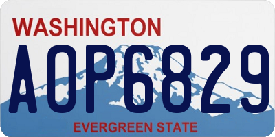 WA license plate AOP6829