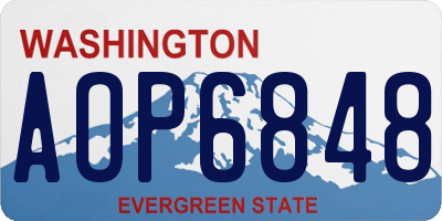 WA license plate AOP6848