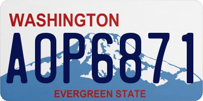 WA license plate AOP6871