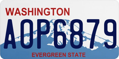 WA license plate AOP6879