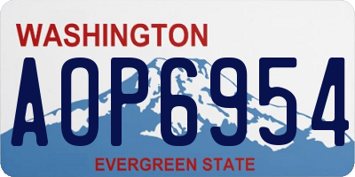WA license plate AOP6954