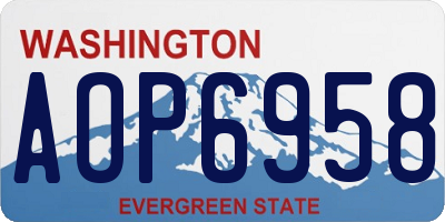 WA license plate AOP6958