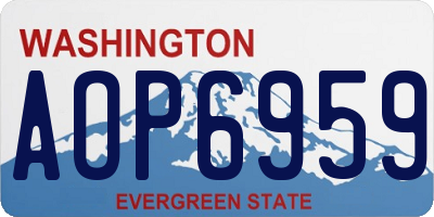 WA license plate AOP6959