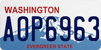 WA license plate AOP6963