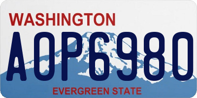 WA license plate AOP6980