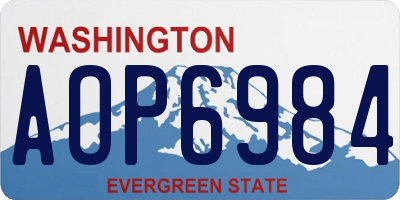 WA license plate AOP6984
