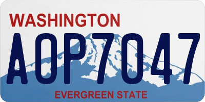 WA license plate AOP7047