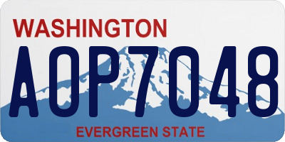 WA license plate AOP7048