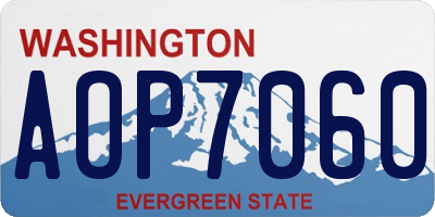 WA license plate AOP7060