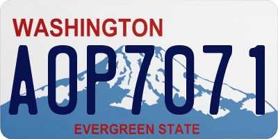 WA license plate AOP7071