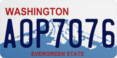 WA license plate AOP7076