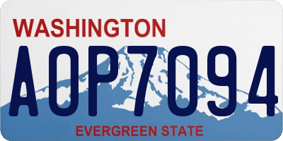 WA license plate AOP7094