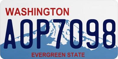 WA license plate AOP7098