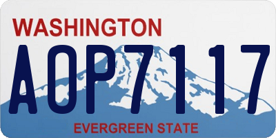 WA license plate AOP7117