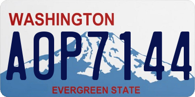 WA license plate AOP7144