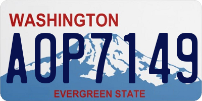 WA license plate AOP7149