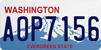 WA license plate AOP7156