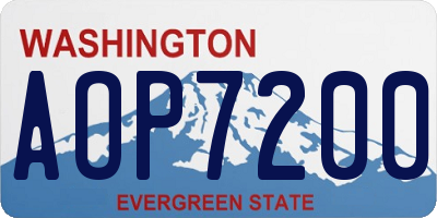 WA license plate AOP7200