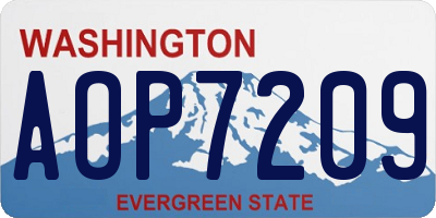 WA license plate AOP7209