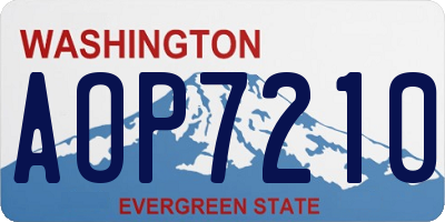 WA license plate AOP7210
