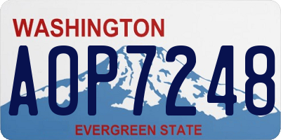 WA license plate AOP7248