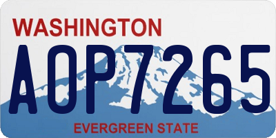 WA license plate AOP7265