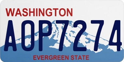 WA license plate AOP7274