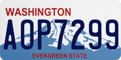 WA license plate AOP7299