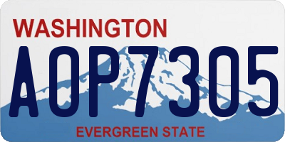 WA license plate AOP7305