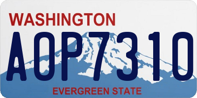 WA license plate AOP7310