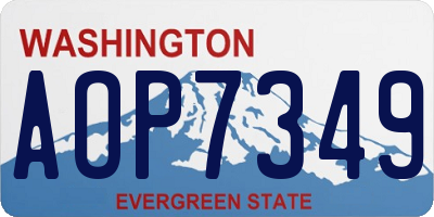 WA license plate AOP7349