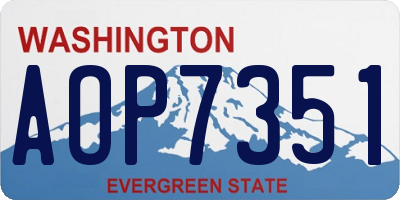 WA license plate AOP7351