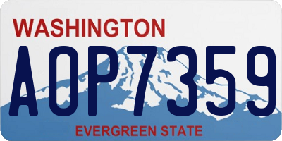 WA license plate AOP7359