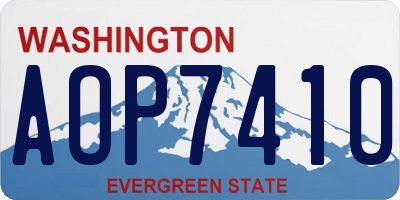 WA license plate AOP7410