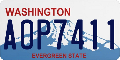 WA license plate AOP7411