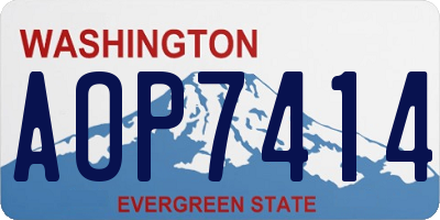 WA license plate AOP7414