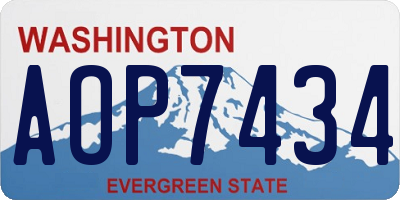 WA license plate AOP7434