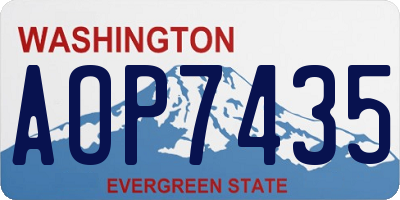 WA license plate AOP7435