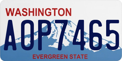 WA license plate AOP7465