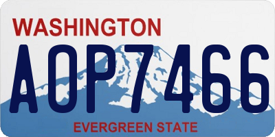 WA license plate AOP7466