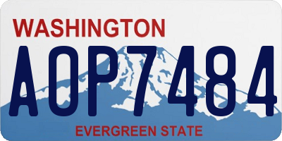 WA license plate AOP7484