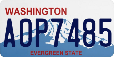 WA license plate AOP7485