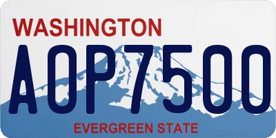 WA license plate AOP7500