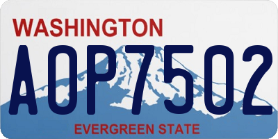 WA license plate AOP7502