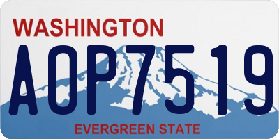 WA license plate AOP7519