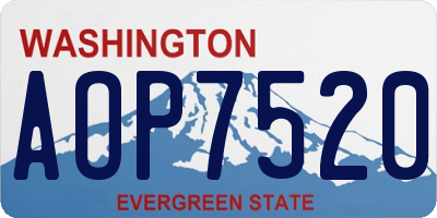 WA license plate AOP7520