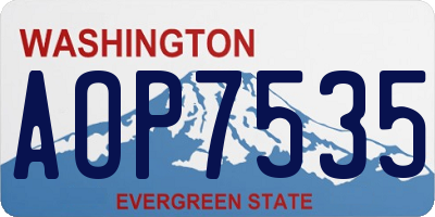 WA license plate AOP7535