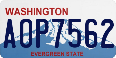 WA license plate AOP7562
