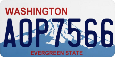 WA license plate AOP7566