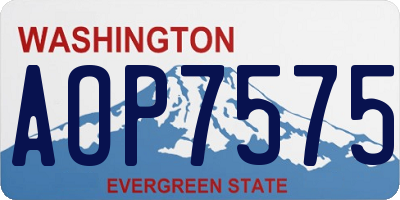WA license plate AOP7575